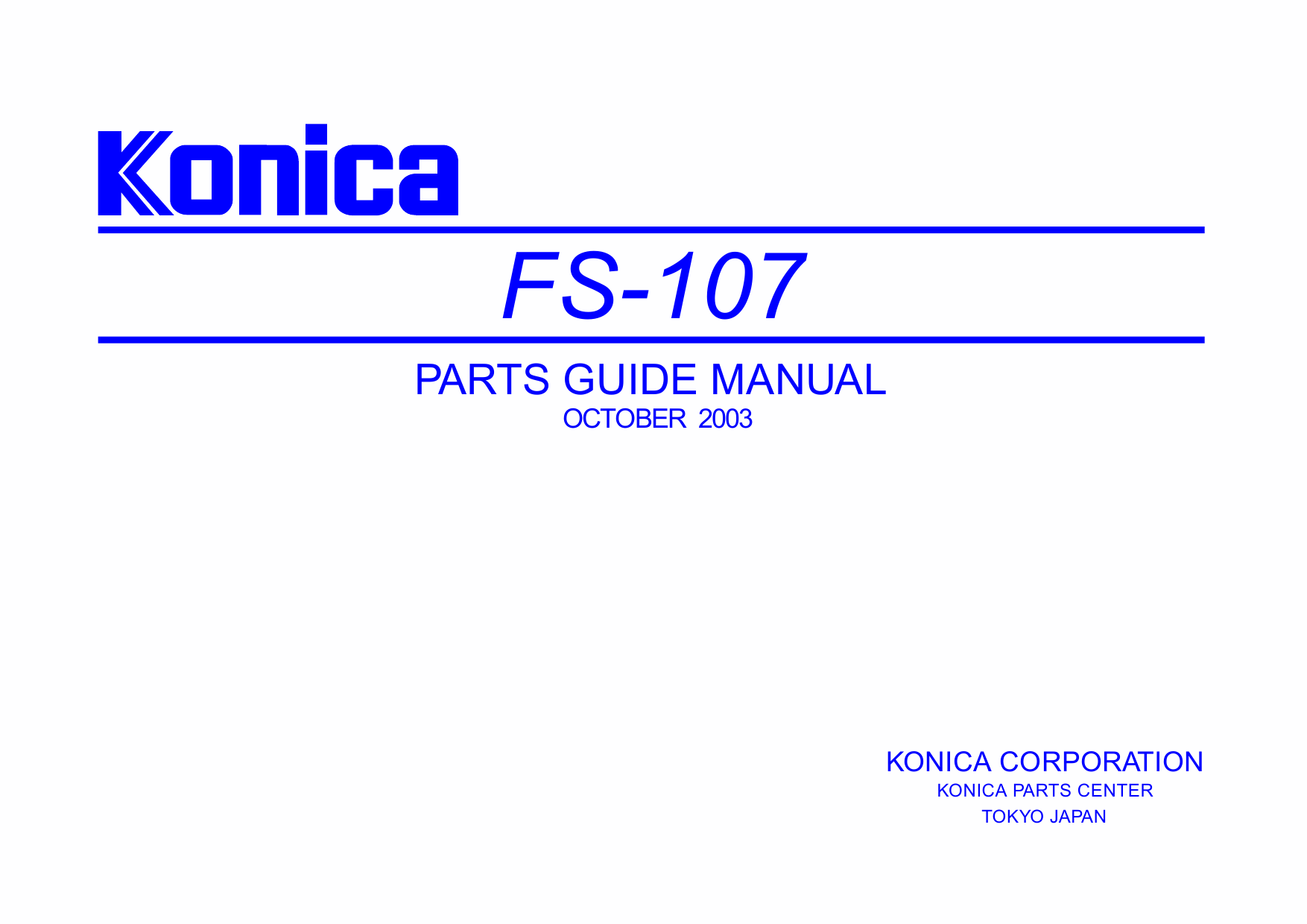 Konica-Minolta Options FS-107 Parts Manual-1